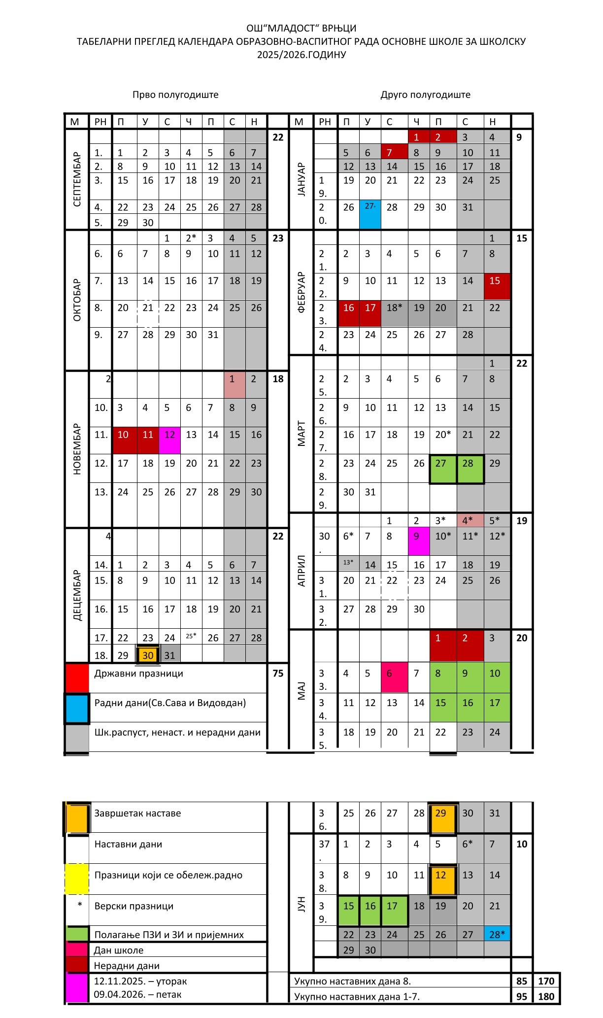 Календар рада